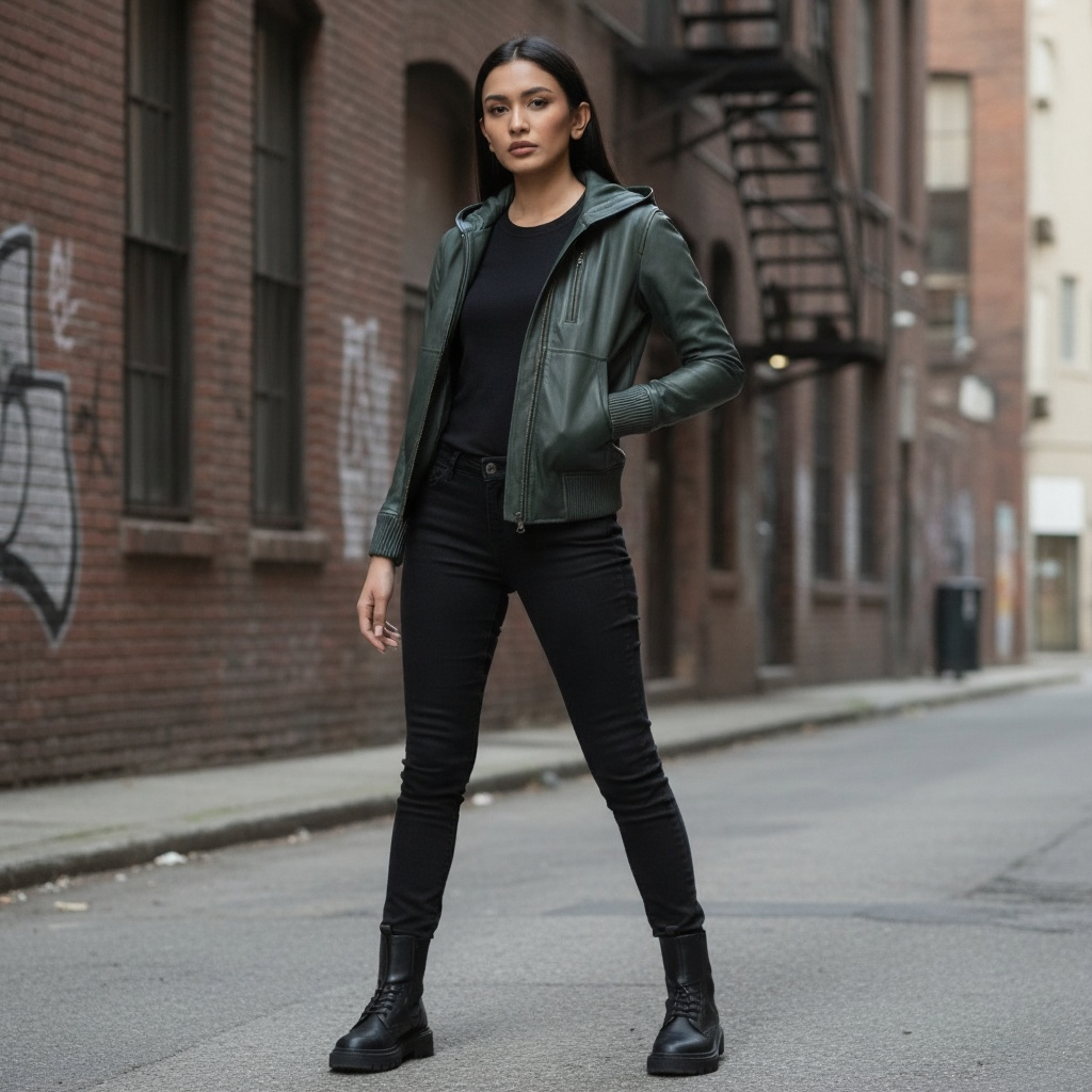 The Sentinel Hooded Leather Bomber