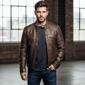 The Vanguard "Rogue" Brown Biker Jacket