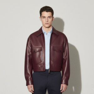 The Blade Cropped Leather Utility Jacket