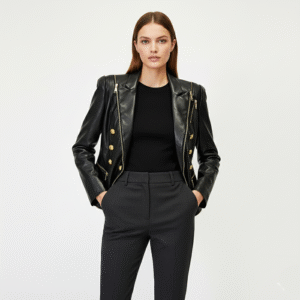The Dynasty Leather Biker Blazer