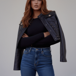 The "Gemma" Cropped Leather Corset Jacket